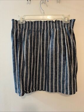 j.crew factory linen blend chambray blue city skirt size 4